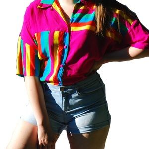 Colourful Emilia Saachi Vintage Unisex Button-up